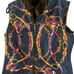 Faux fur reversible brown zip up Vest print navy Versace style size Large like