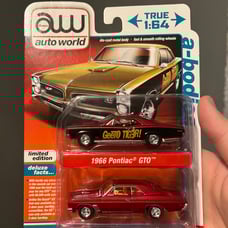 Auto World 1966 Pontiac GTO & 1967 Buick GS 340 Ultra Red Chase 2 Pack