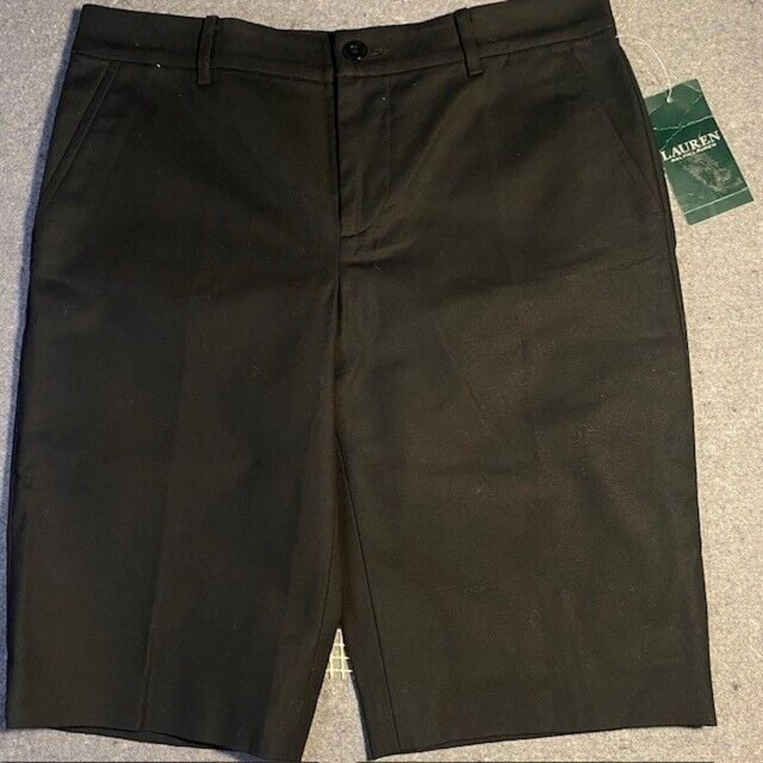 LAUREN RALPH LAUREN Womens SHORTS Size 4 Black Cotton Stretch Chino Flat Front