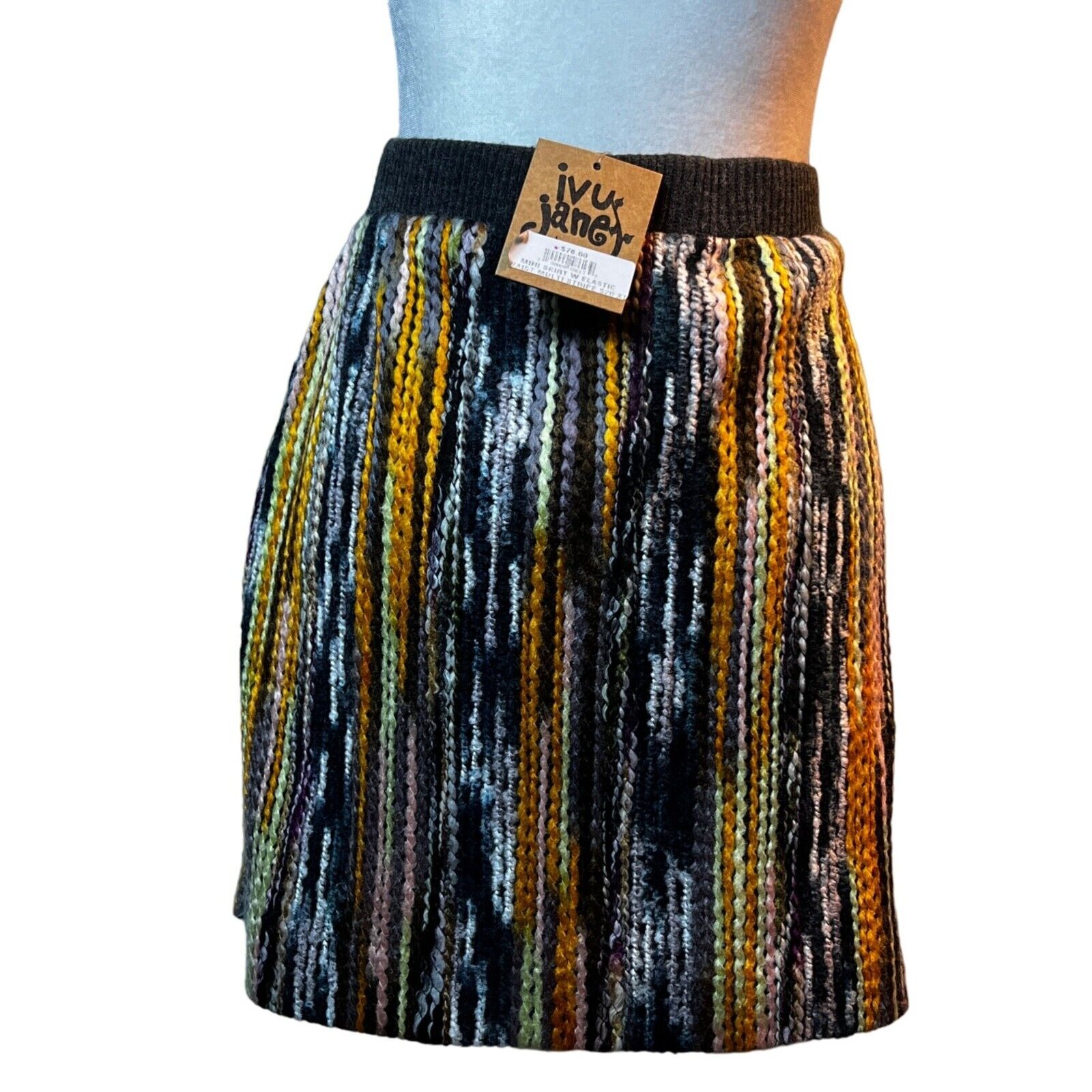 NWT Ivy Jane Womens BOHO Style Colorful Mini Skirt Women Size XL Elastic Waist