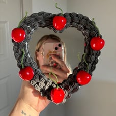 Black Gothic Heart Mirror Decoden Art & Wall Decor