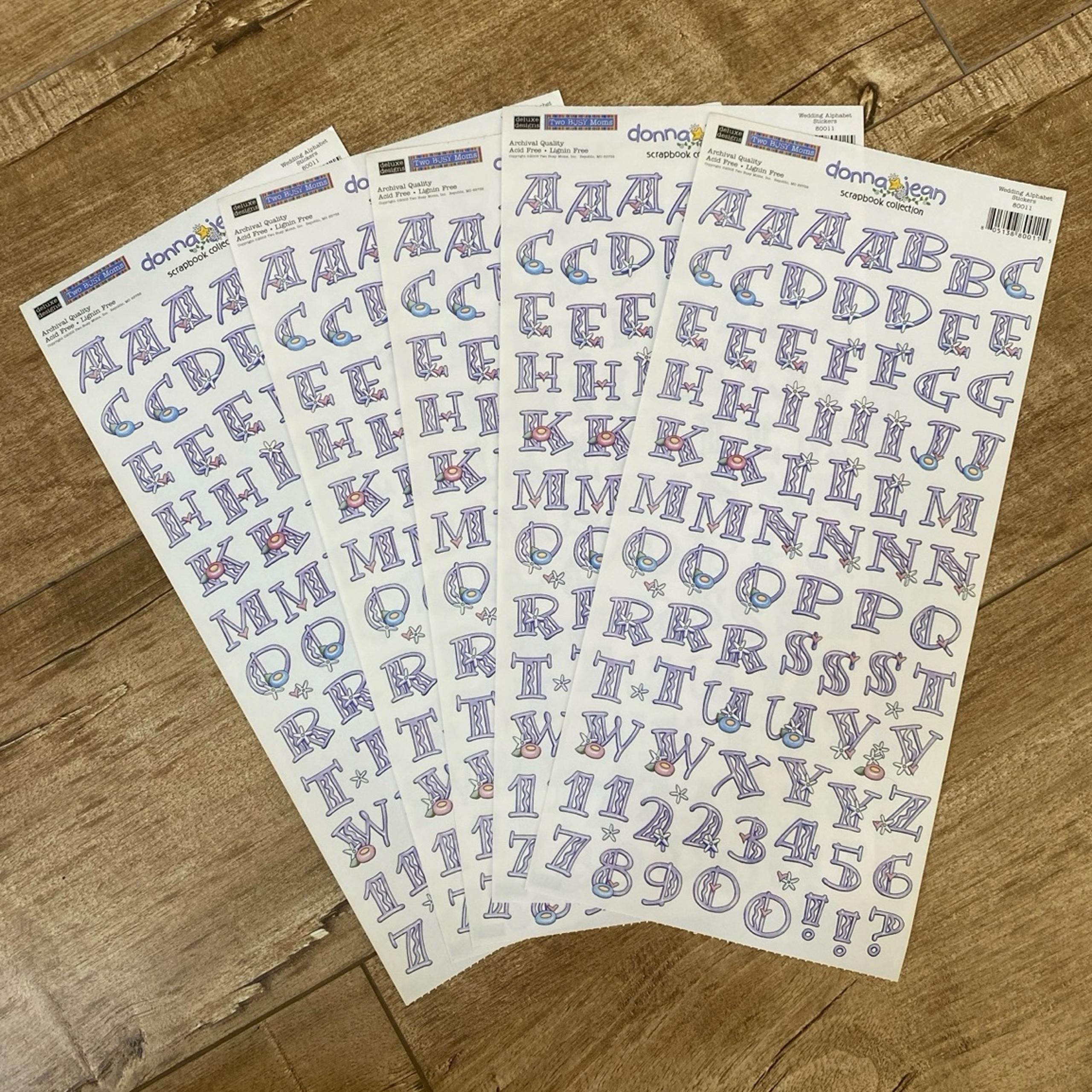 5 Sheets of Y2K Letter Stickers