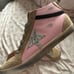 Golden Goose Midstar LTD Sneakers In Pink Leather With Silver Glitter Star