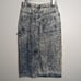 Vintage 80's Acid Wash Jean Midi Skirt American Legend Painter Style