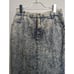 Vintage 80's Acid Wash Jean Midi Skirt American Legend Painter Style