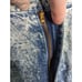 Vintage 80's Acid Wash Jean Midi Skirt American Legend Painter Style