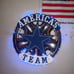 America's Team Handcrafted Hubcap with Wood