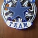 America's Team Handcrafted Hubcap with Wood