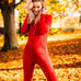 The Original One Piece Red Body Suit Zip XS