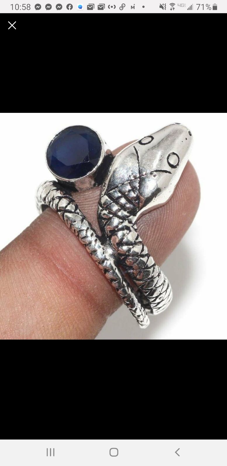 Men's Handmade Blue Topaz 925 Silver Got