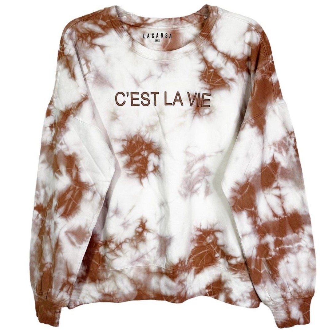 NWT LACAUSA Anthropologie C’est La Vie Tie Dye Crewneck Sweatshirt Women’s M