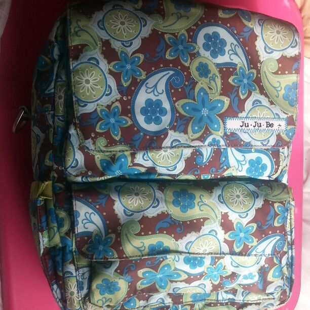 Juju brown & green diaper bag