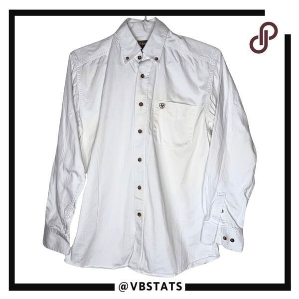 Ariat Men's Long Sleeve Button Down Shirt White Size Small