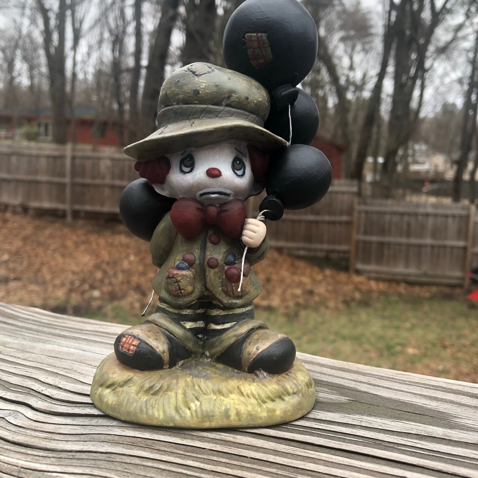 OOAK Weary Willie Sad Figurine Altered Precious Moments Clown Fan Art Figure