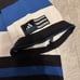 Adidas Polo Shirt, Blue and Black Striped, with Country Flag Tag, 90s.