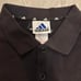 Adidas Polo Shirt, Blue and Black Striped, with Country Flag Tag, 90s.