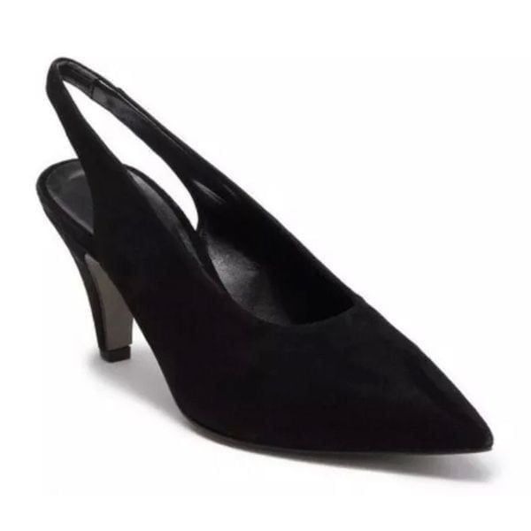 REBECCA MINKOFF SIMONA Kitten Heeled Black Suede Pump