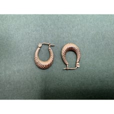 14k Yellow Gold Twist Hoop Earrings, 1.3g