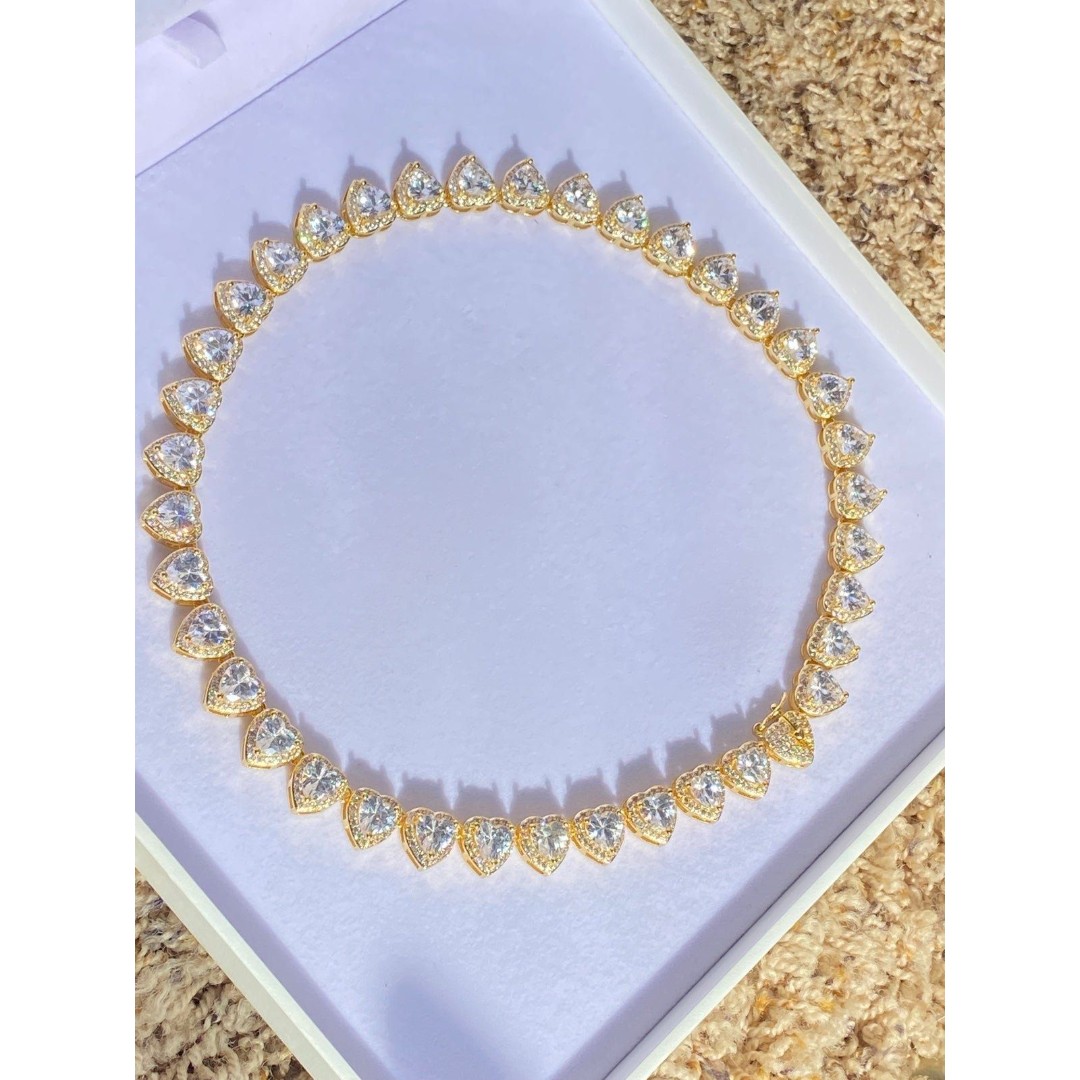 18k Gold heart Necklace Chain