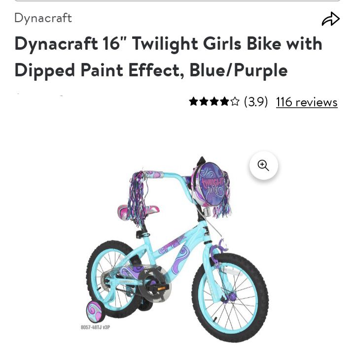 Dynacraft 16 Twilight girls bike