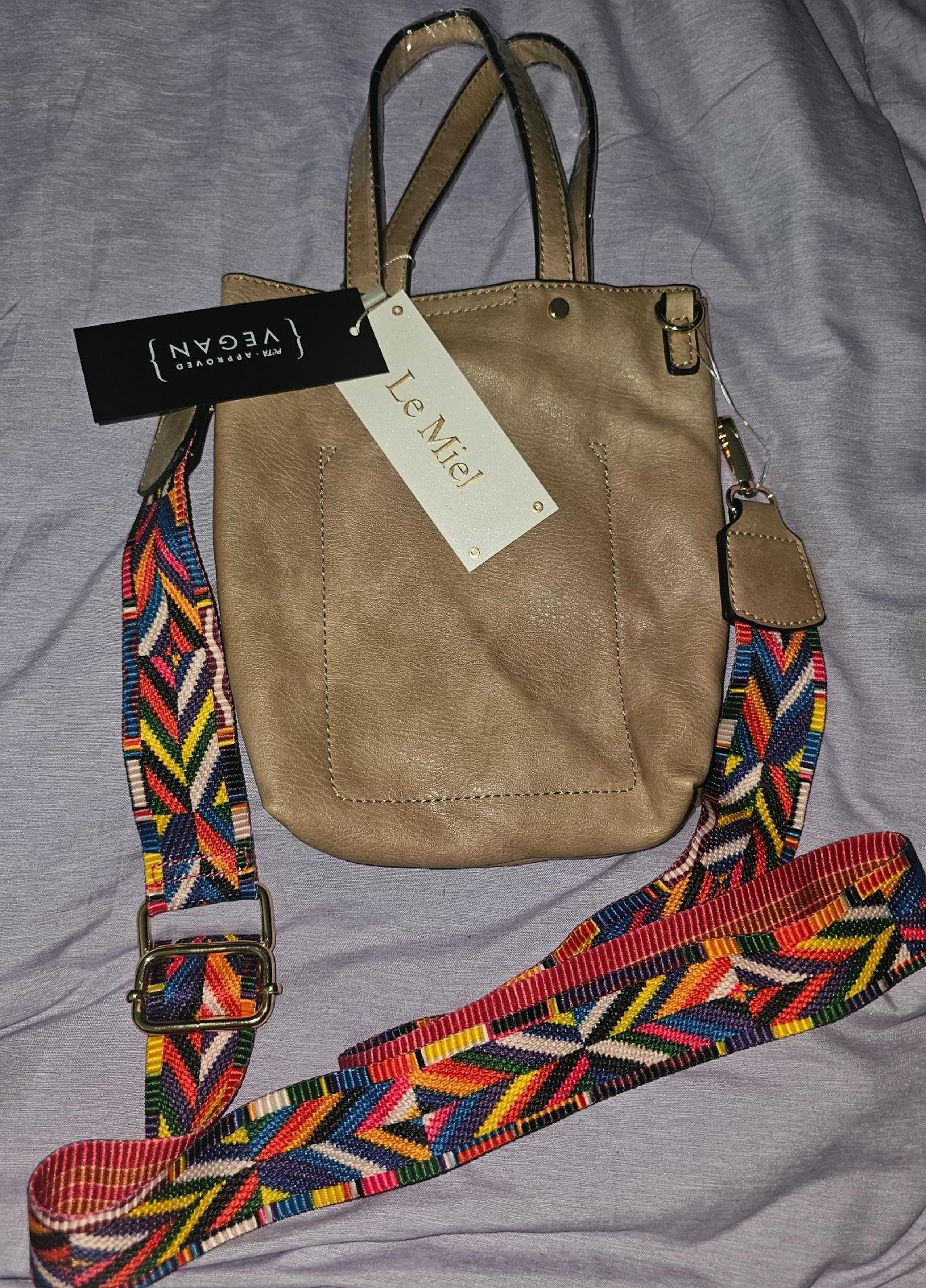 Le Miel vegan leather small crossbody tote
