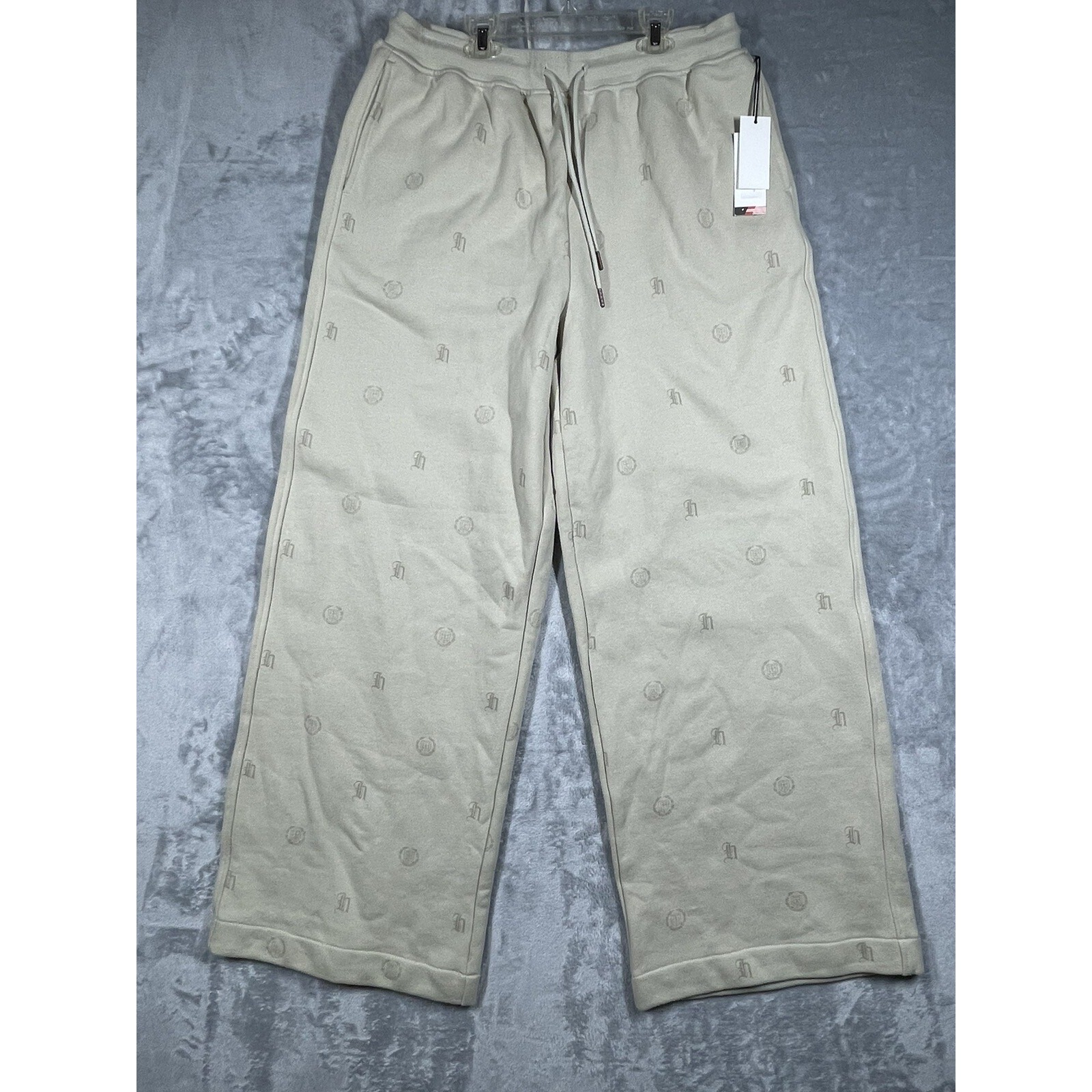 Honor The Gift Sweatpants Mens XL Beige Crest Monogram Baggy 150