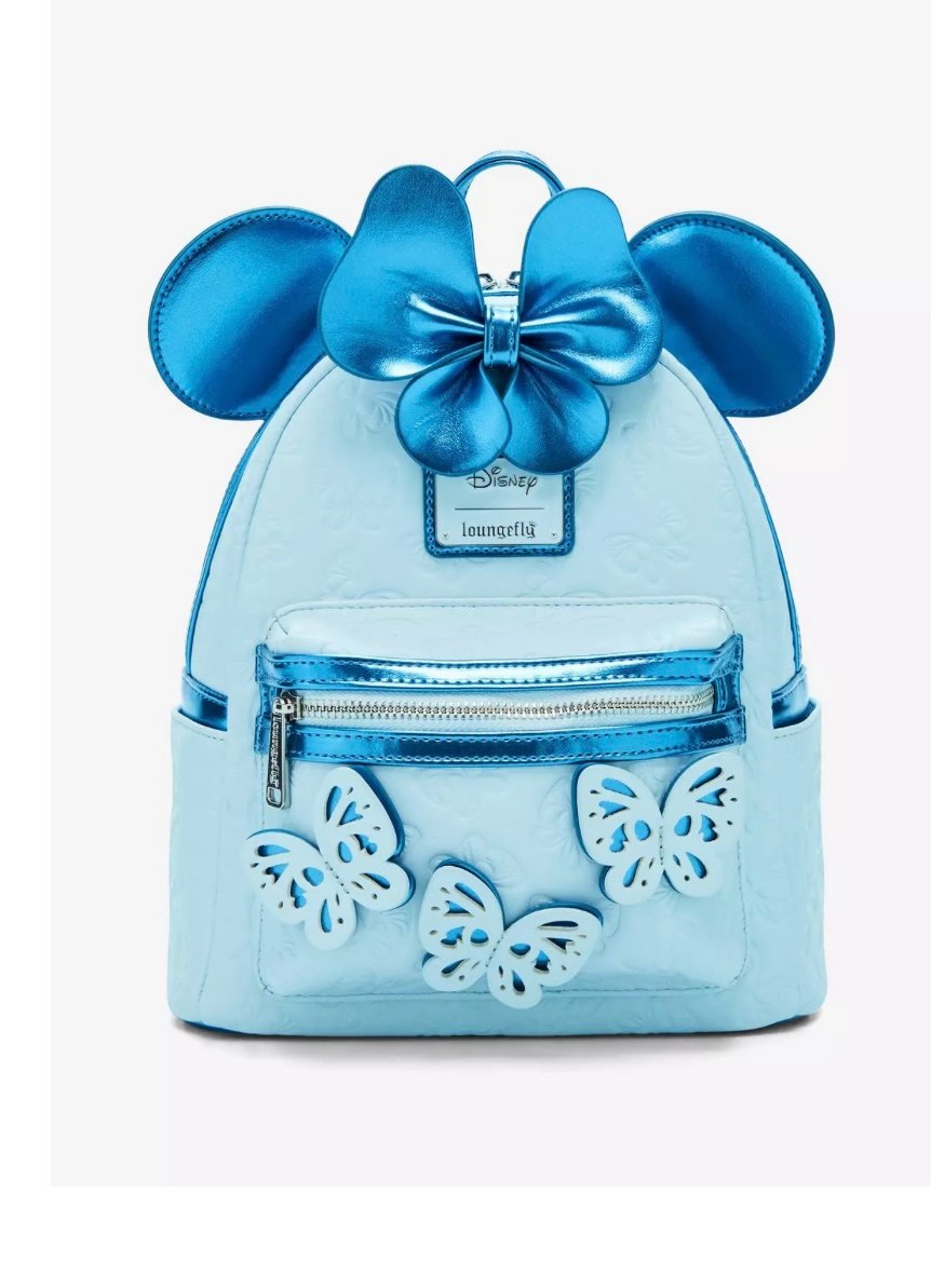 Loungefly Disney Minnie Mouse Blue Butterfly Mini Backpack NWT