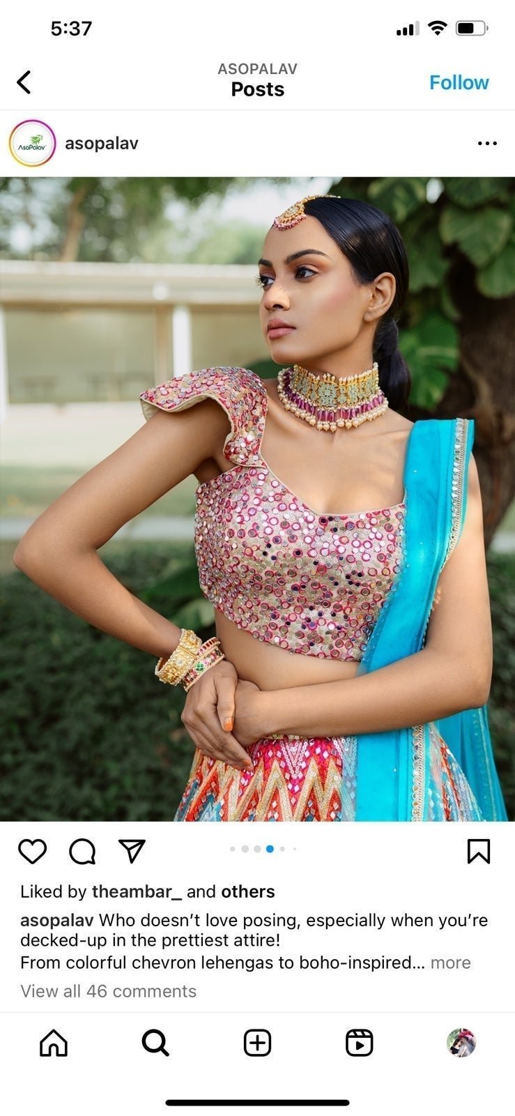 Indian sangeet night outfit