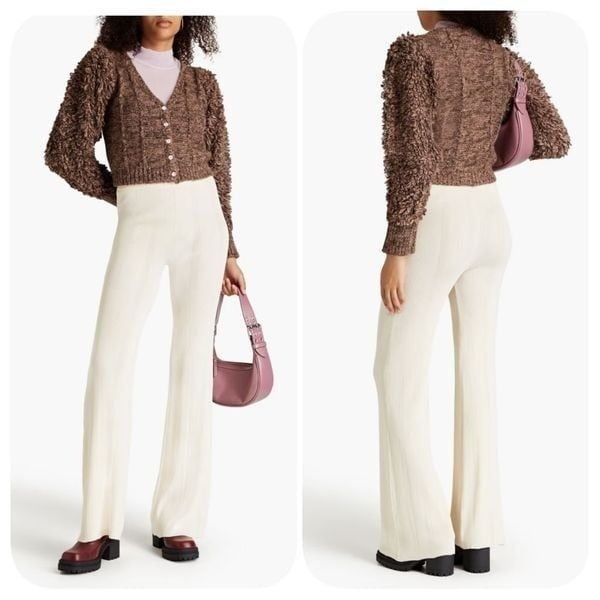 NWOT REMAIN BIRGER CHRISTENSEN Solaima ribbed-knit flared pants Sz 6