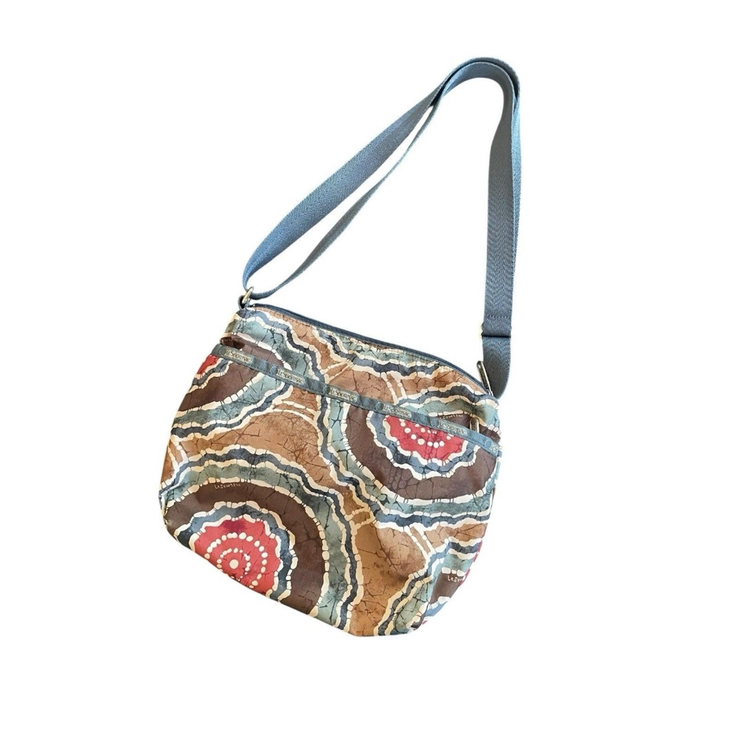 LeSportSac Small Cleo Crossbody Tan Khaki Batik Hobo Casual