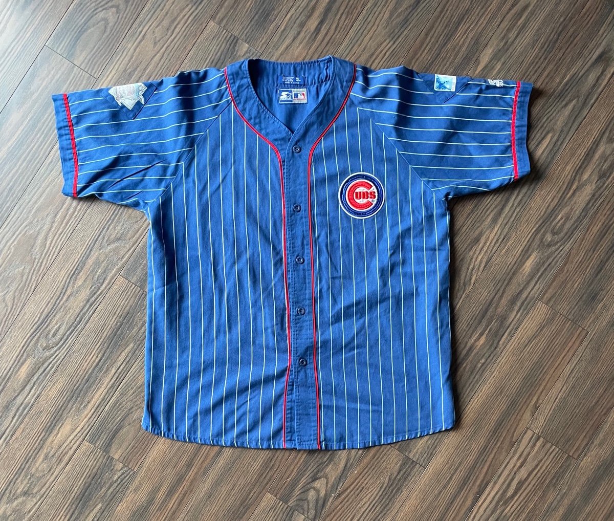 Vintage Starter Pinstripe Cubs Jersey XL