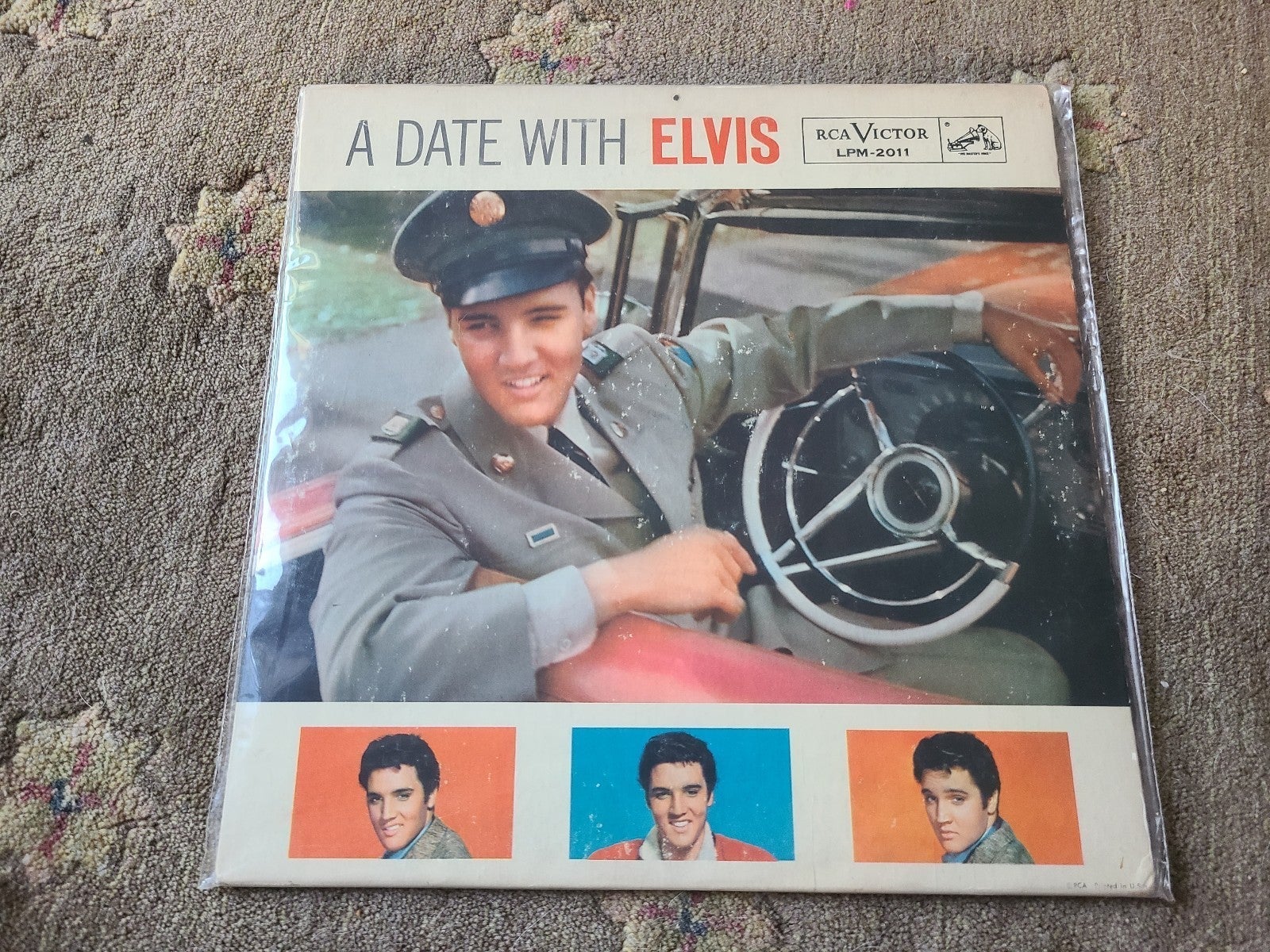 A Date With Elvis vintage vinyl record album LP black GUC