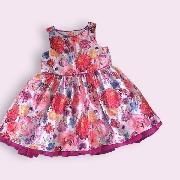 Florabelle Floral Dress with Back Zipper Toddler Kids Size 2T