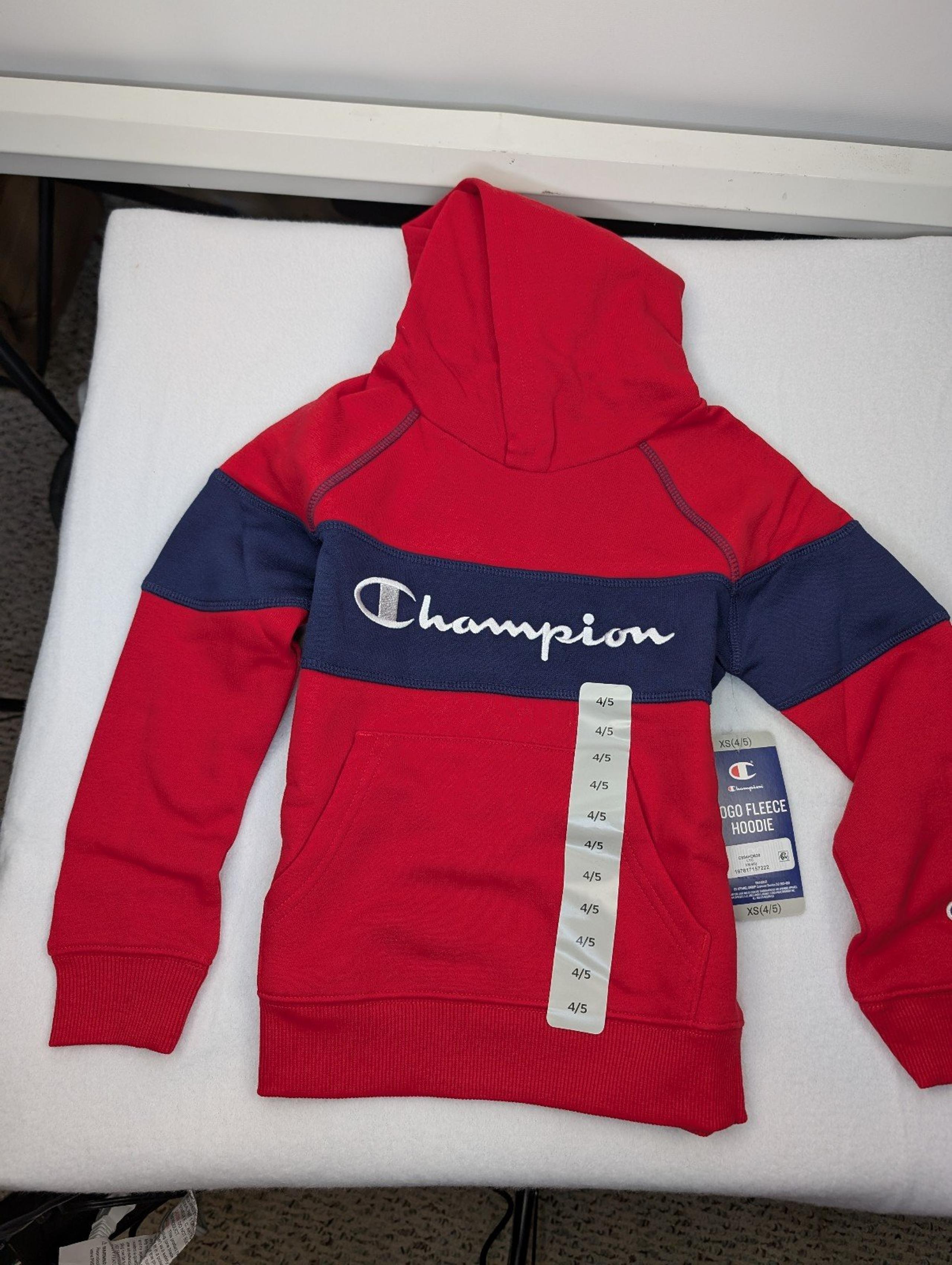 Champion Boys Logo Fleece Hoodie Size XS (4/5)