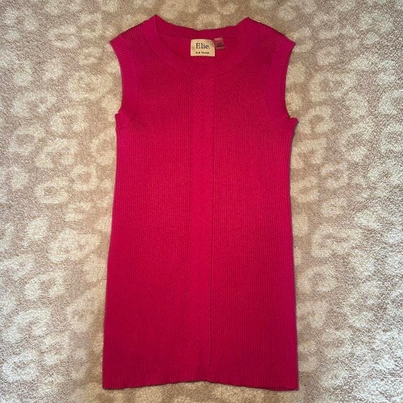 Elie Tahari Hot Pink Ribbed Knit Tank (S/P)