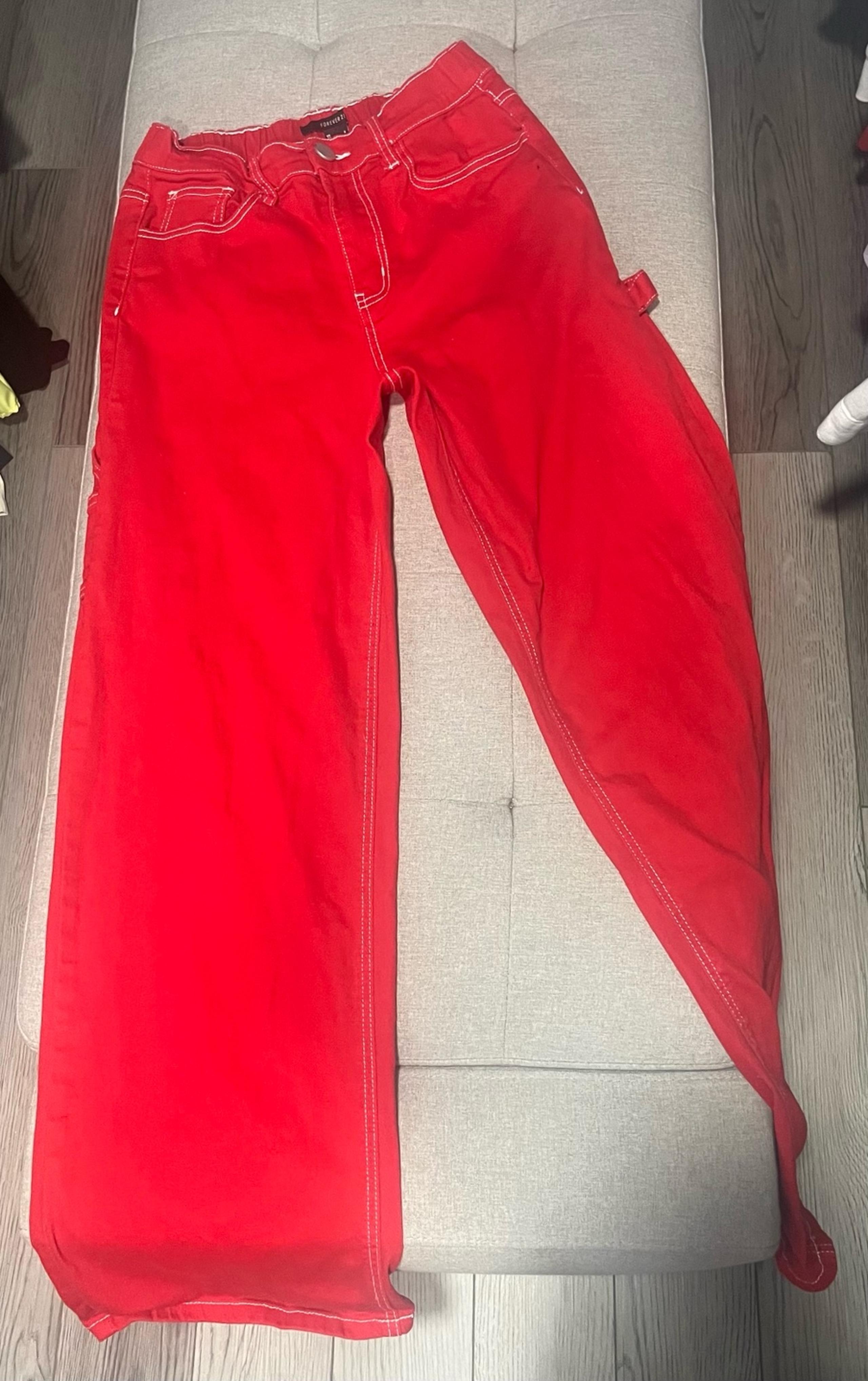 Forever 21 Women’s Red Cargo Pants