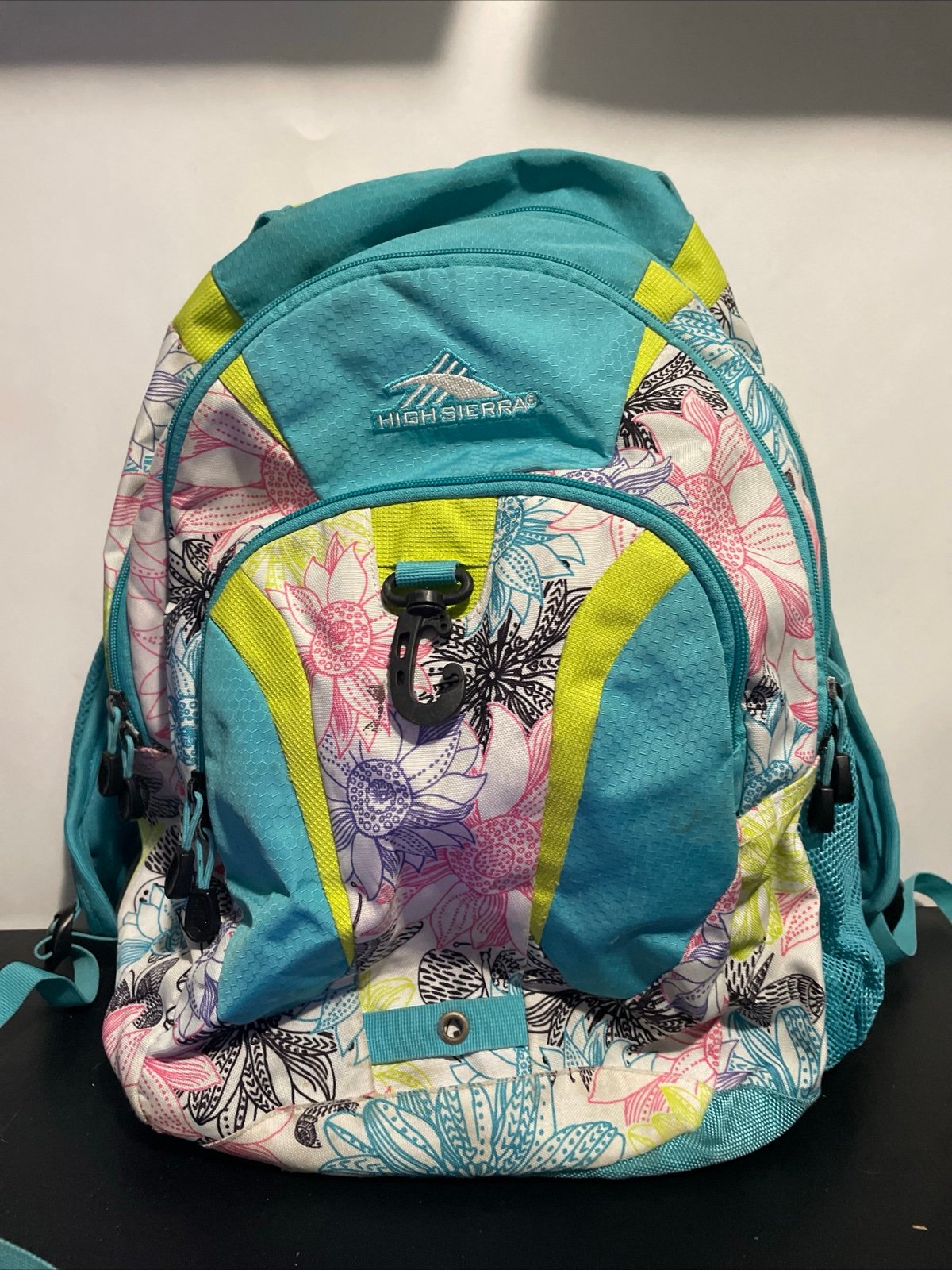 High Sierra Backpack Floral Blue Multicolor Suspension 18” stains
