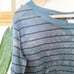 Free People Teal floral striped waffle knit blouse