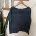 Free People Teal floral striped waffle knit blouse