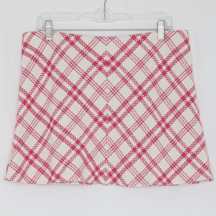 Zara Textured Plaid Mini Skirt XL 3119 151 049 NWT