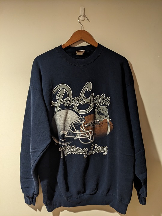 Vintage 90s Penn State University College Football Blue X-Large Sweatshirt