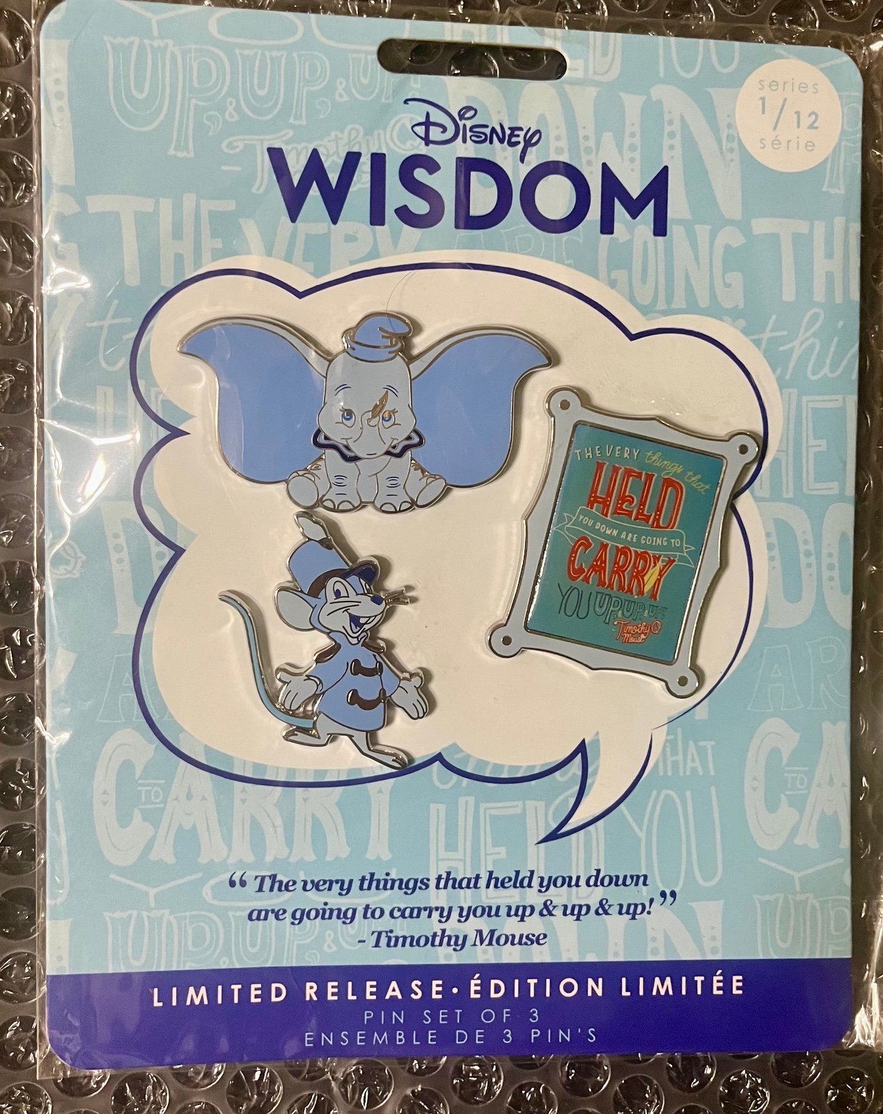 New ~ Disney Wisdom Collection Limited Release 3 Pin Set Dumbo 1/12 January 2019