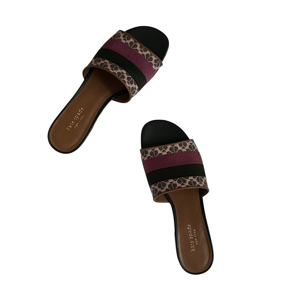 Kate Spade Flower Jacquard Boardwalk Slide Sandals