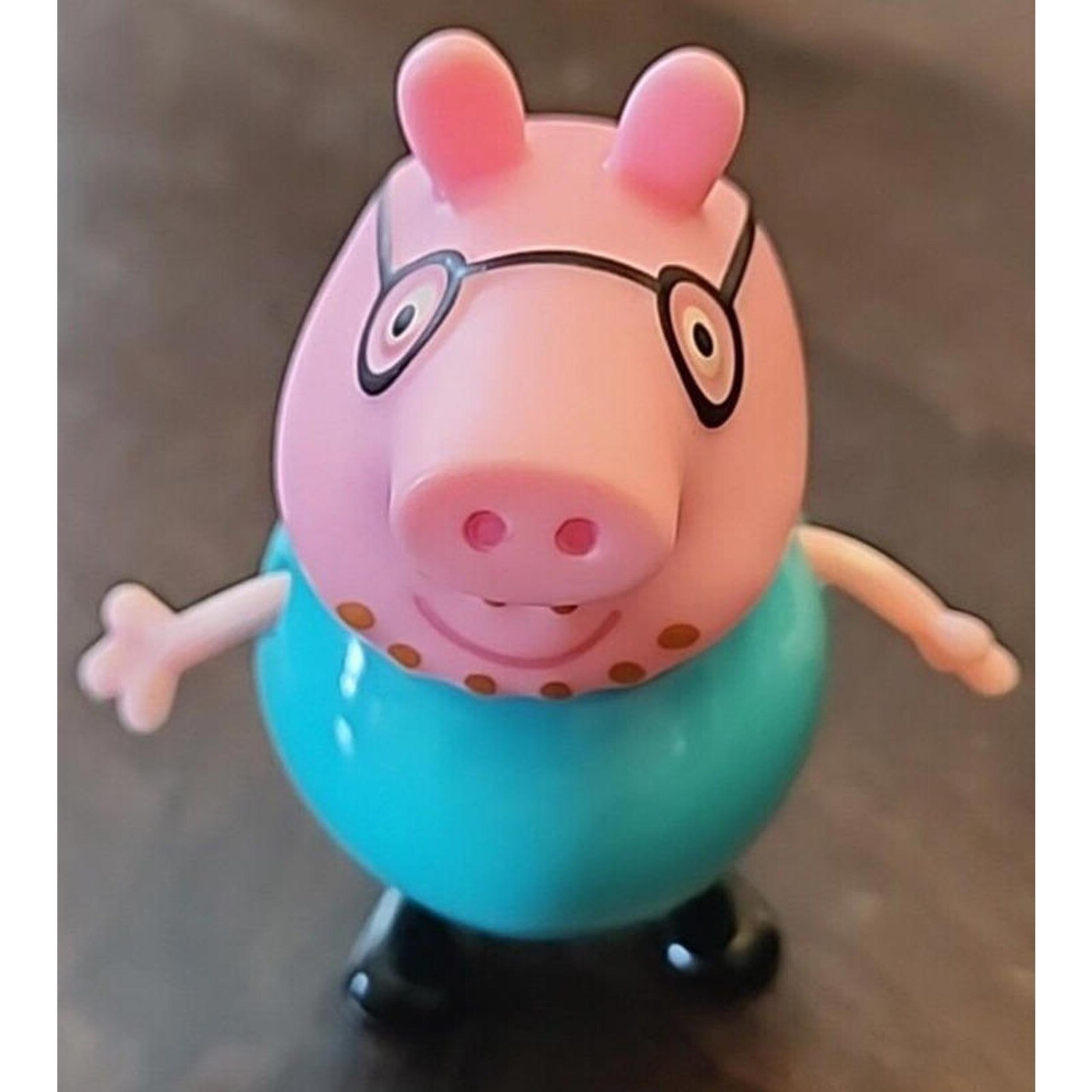 Jazwares Daddy Pig Toy Figure Classic Teal Outfit 3" for Peppa Pig