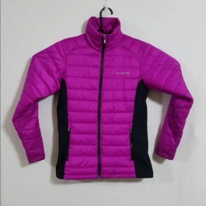 Columbia Womens Small Purple Jacket Coat Puffer Puffy Bubble Ladies Winter Gear
