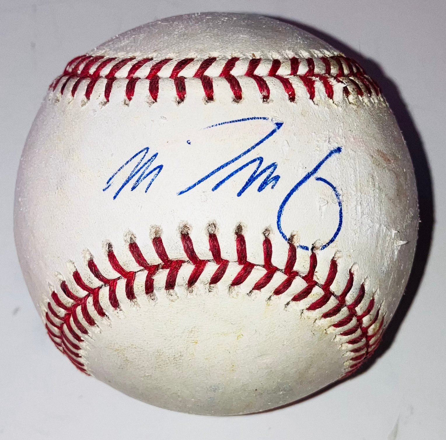 MICHAEL MASSEY KANSAS CITY ROYALS SIGNED AUTOGRAPHED GAME USED MLB BASEBALL RARE