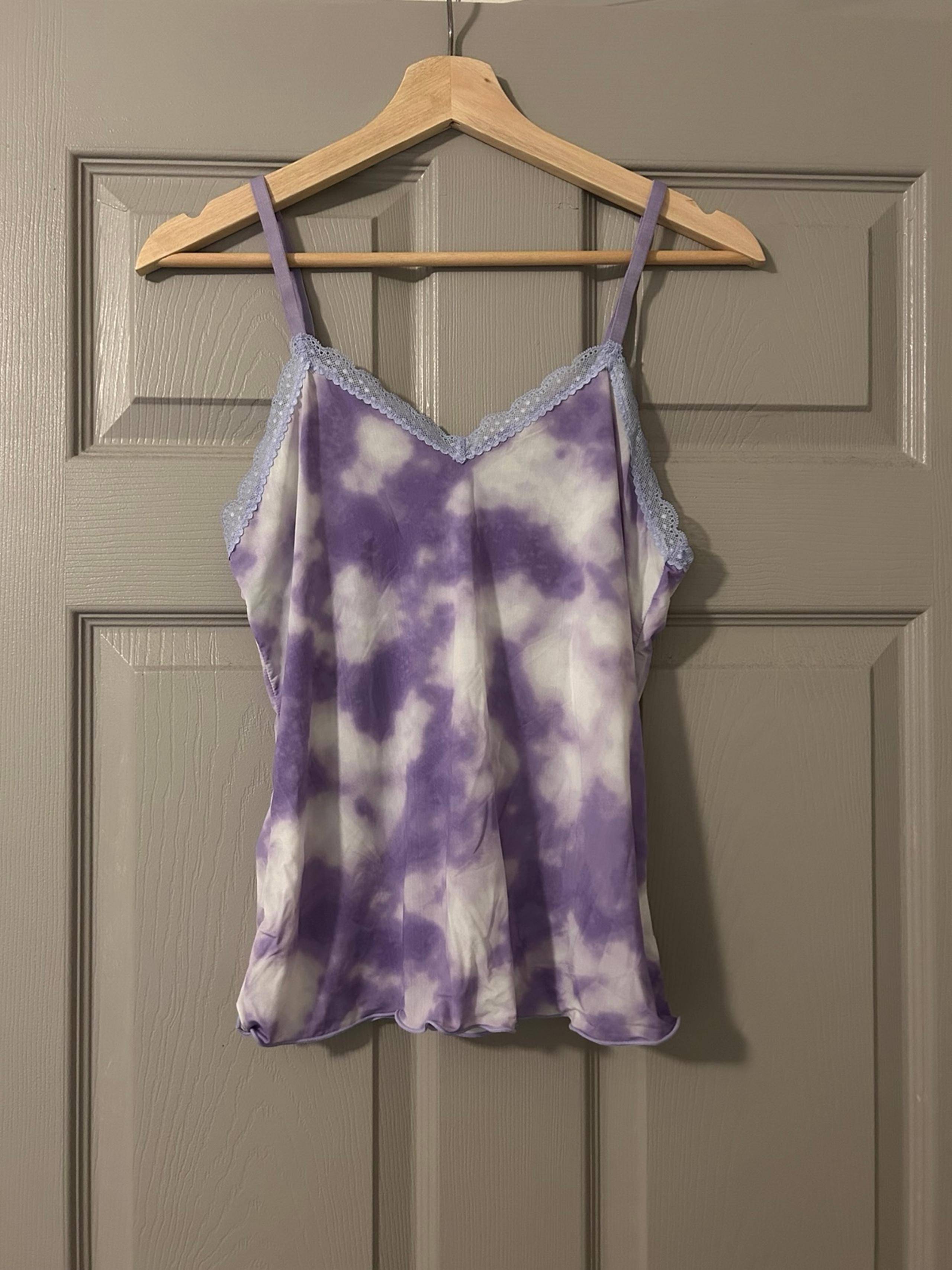 Honeydew Intimates Purple and White Fitted Camisole