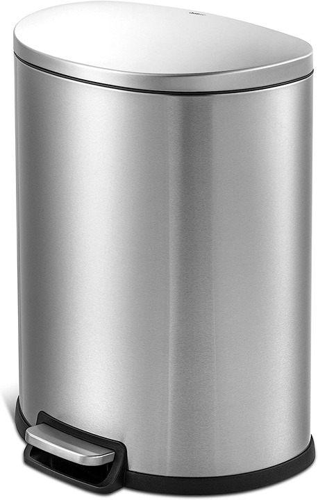 50L/13Gal Heavy Duty Hands-Free Stainless Steel Commercial/Kitchen Step Trash C