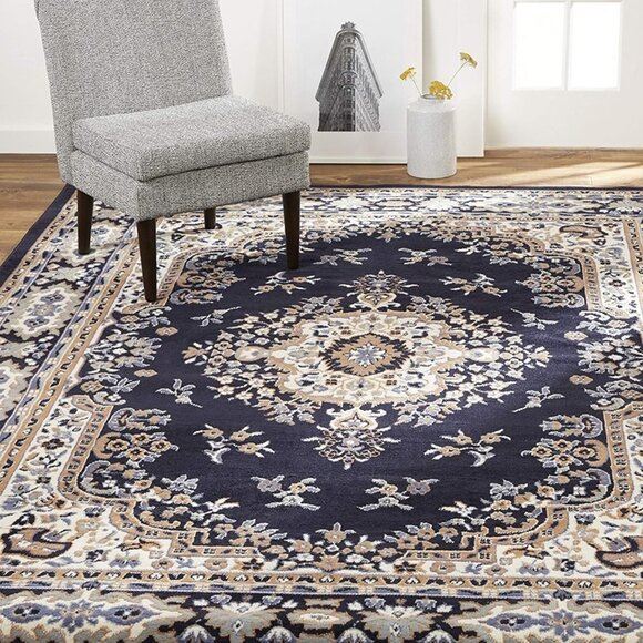NEW Home Dynamix Premium Traditional Medallion Border Area Rug (7.4 x5.2