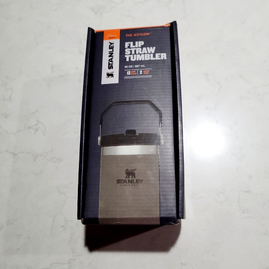 NEW Stanley Tumbler IceFlow Flip Straw 30 Oz Cup Rare Gray & Black Color NWT